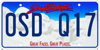 SD license plate 0SDQ17