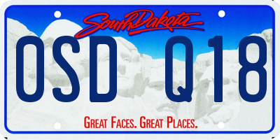 SD license plate 0SDQ18