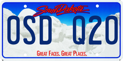 SD license plate 0SDQ20