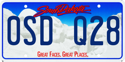 SD license plate 0SDQ28