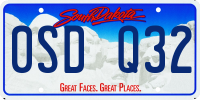 SD license plate 0SDQ32