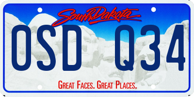 SD license plate 0SDQ34