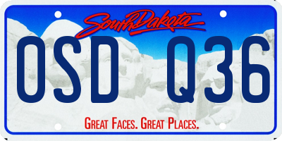 SD license plate 0SDQ36
