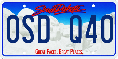 SD license plate 0SDQ40