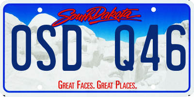 SD license plate 0SDQ46