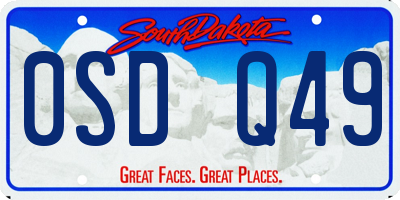 SD license plate 0SDQ49