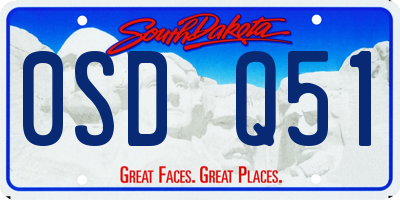 SD license plate 0SDQ51