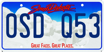 SD license plate 0SDQ53