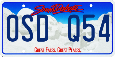 SD license plate 0SDQ54