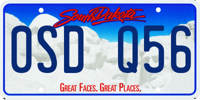 SD license plate 0SDQ56