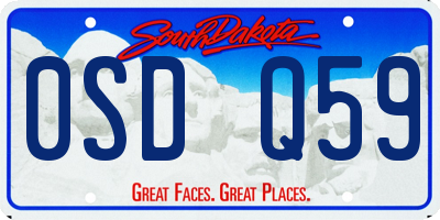 SD license plate 0SDQ59
