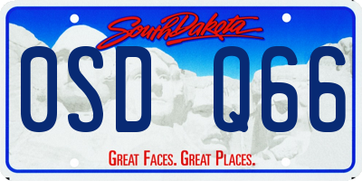 SD license plate 0SDQ66