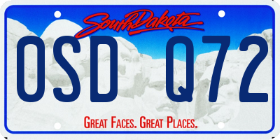 SD license plate 0SDQ72