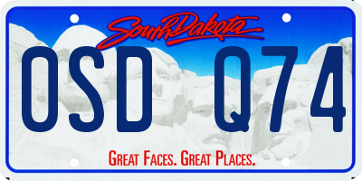 SD license plate 0SDQ74