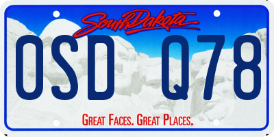 SD license plate 0SDQ78