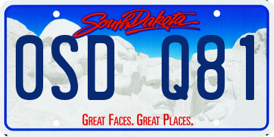 SD license plate 0SDQ81