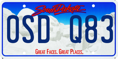 SD license plate 0SDQ83