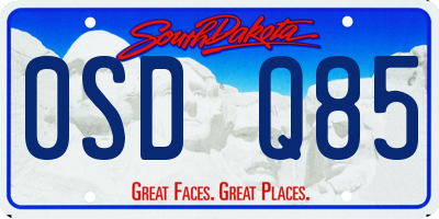 SD license plate 0SDQ85