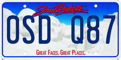 SD license plate 0SDQ87
