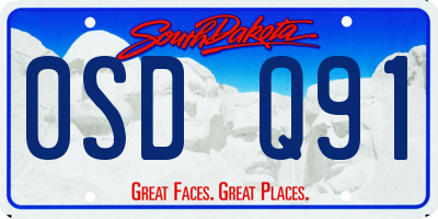 SD license plate 0SDQ91