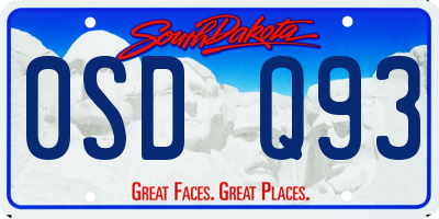 SD license plate 0SDQ93