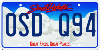 SD license plate 0SDQ94