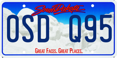 SD license plate 0SDQ95