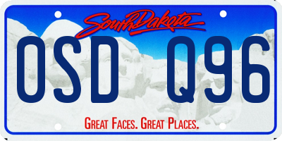 SD license plate 0SDQ96