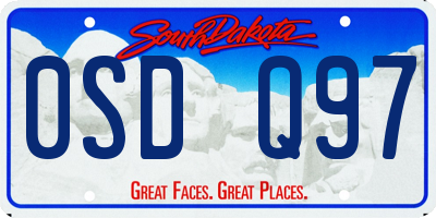 SD license plate 0SDQ97