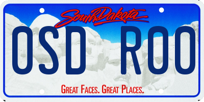 SD license plate 0SDR00