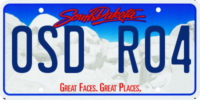 SD license plate 0SDR04