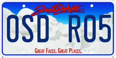 SD license plate 0SDR05