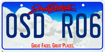 SD license plate 0SDR06