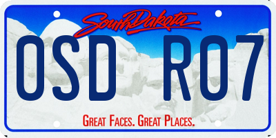 SD license plate 0SDR07