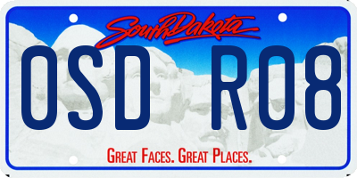 SD license plate 0SDR08