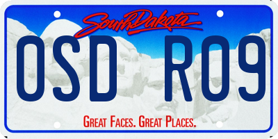 SD license plate 0SDR09