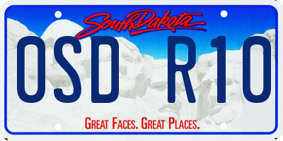 SD license plate 0SDR10