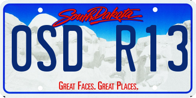 SD license plate 0SDR13