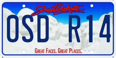 SD license plate 0SDR14