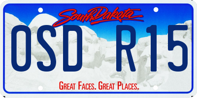 SD license plate 0SDR15
