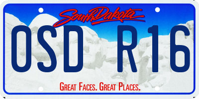 SD license plate 0SDR16