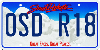 SD license plate 0SDR18