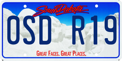SD license plate 0SDR19
