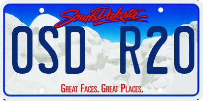 SD license plate 0SDR20