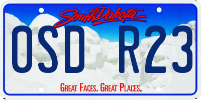SD license plate 0SDR23