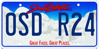 SD license plate 0SDR24