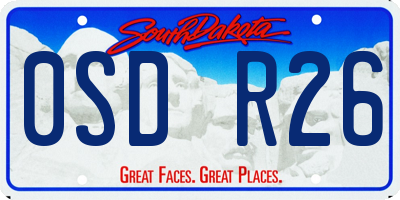 SD license plate 0SDR26