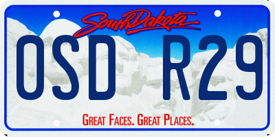 SD license plate 0SDR29