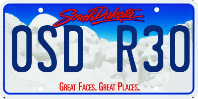 SD license plate 0SDR30