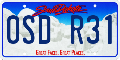 SD license plate 0SDR31